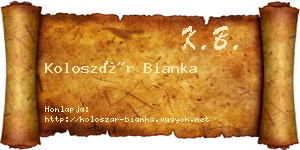 Koloszár Bianka névjegykártya