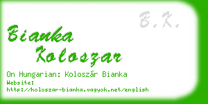 bianka koloszar business card