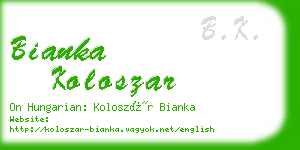 bianka koloszar business card